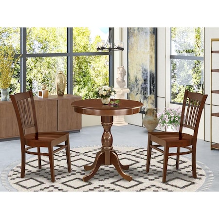 East West Furniture 3 Piece Eden Kitchen Dining Set - Mahogany ESGR3-MAH-W